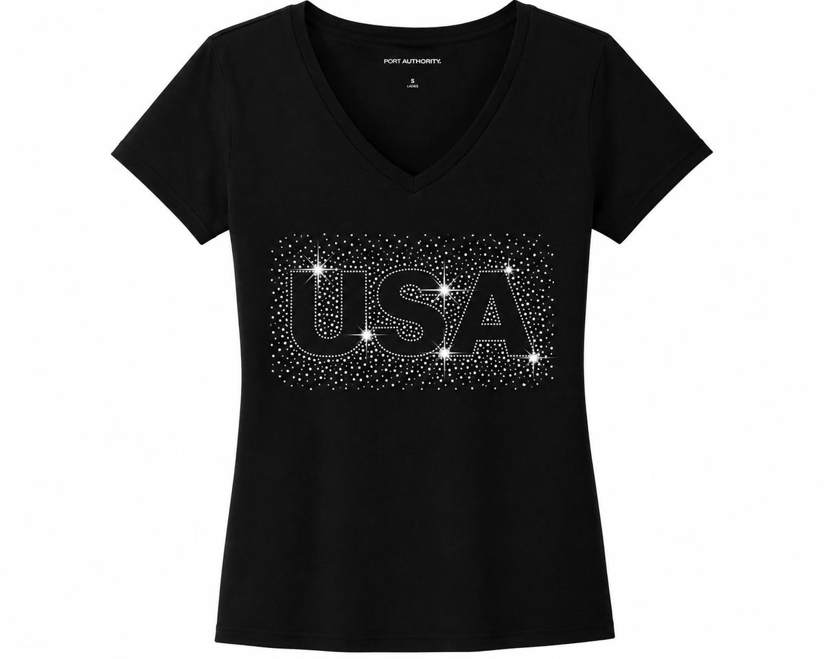 USA Clear Bling T-Shirt