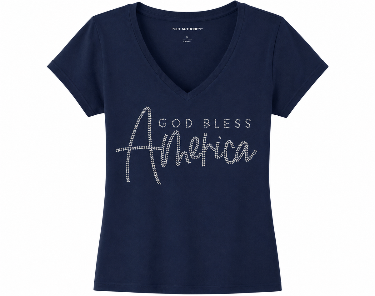 God Bless America Bling T-Shirt