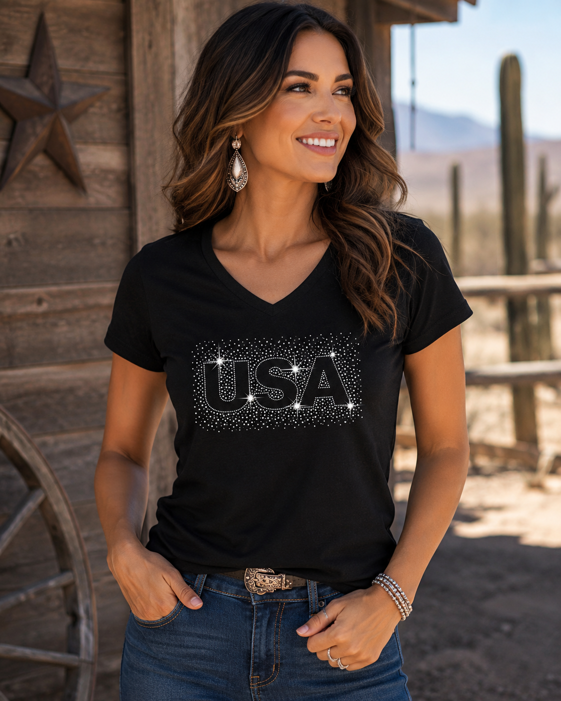 USA Clear Bling T-Shirt