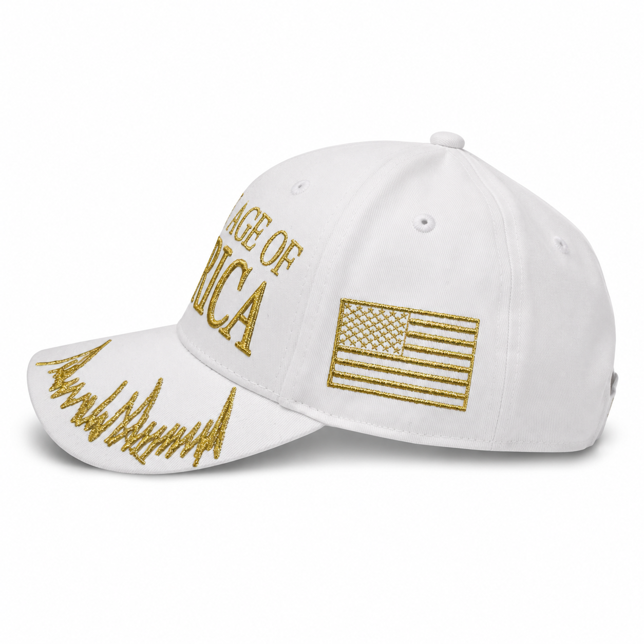 Golden Age of America White Embroidered Hat