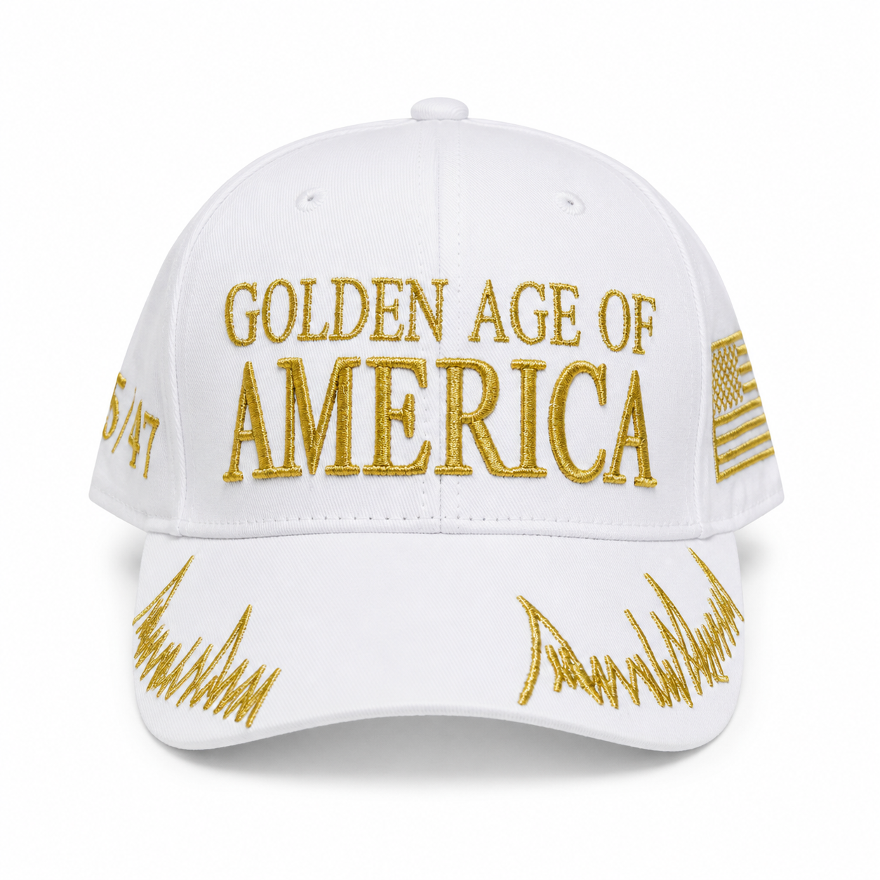 Golden Age of America White Embroidered Hat
