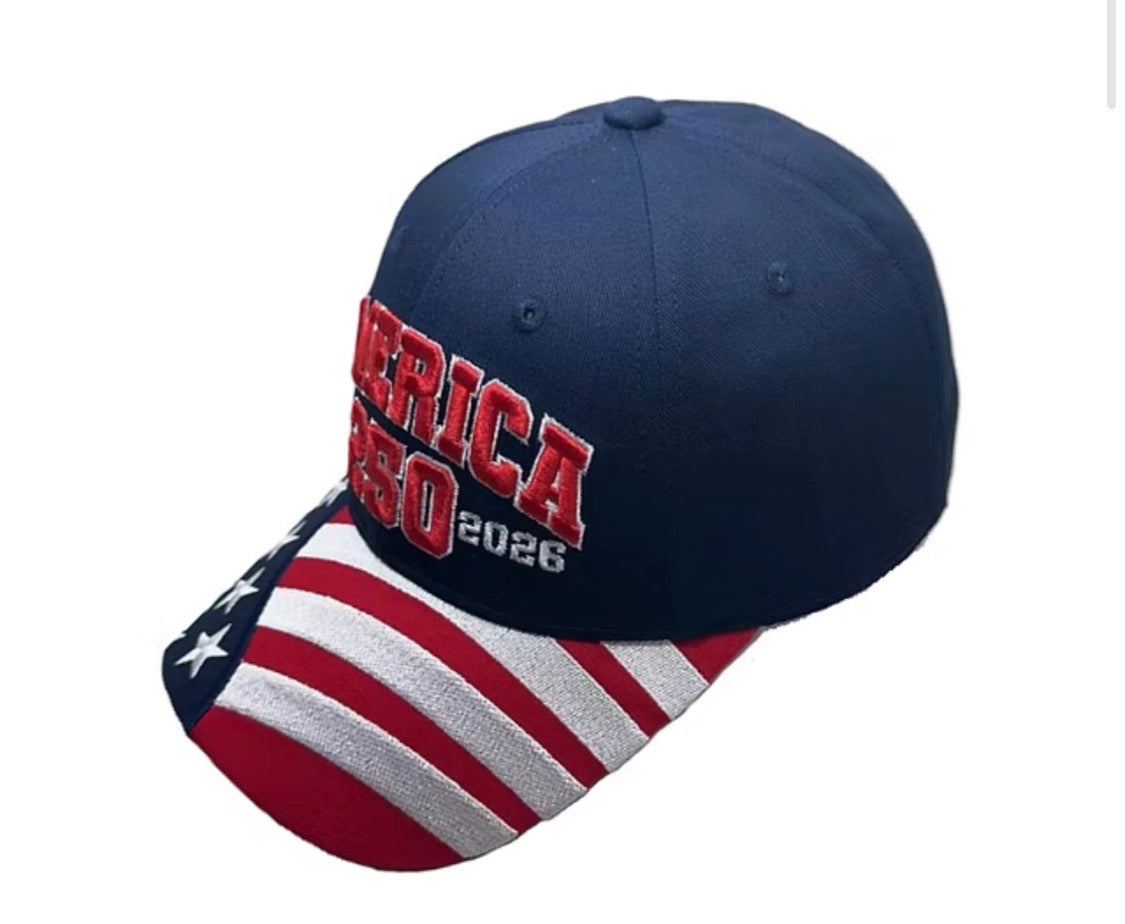 America 250 Embroidered Patriotic Cap - Blue