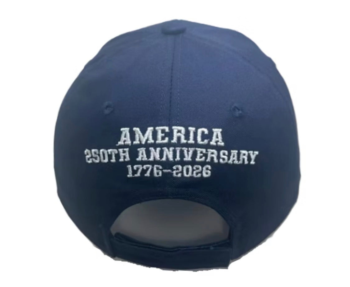 America 250 Embroidered Patriotic Cap - Blue