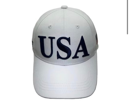 USA 45/47 Embroidered Patriotic Cap – White