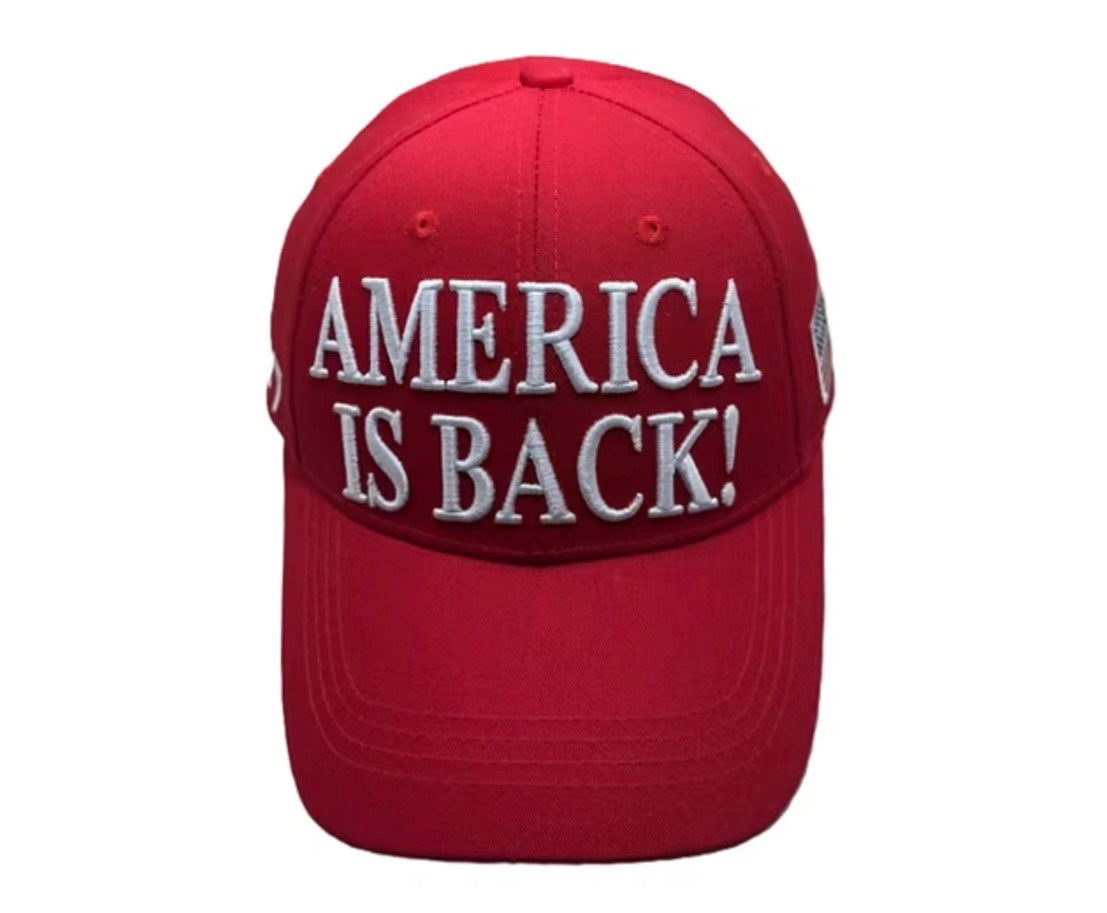 America Is Back! 45/47 Embroidered Cap – Red