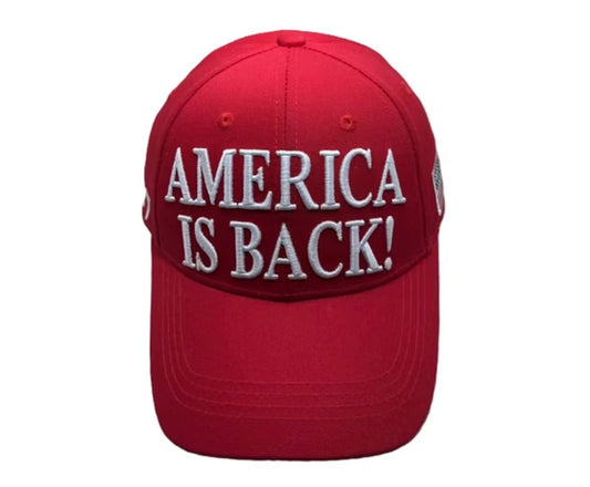 America Is Back! 45/47 Embroidered Cap – Red