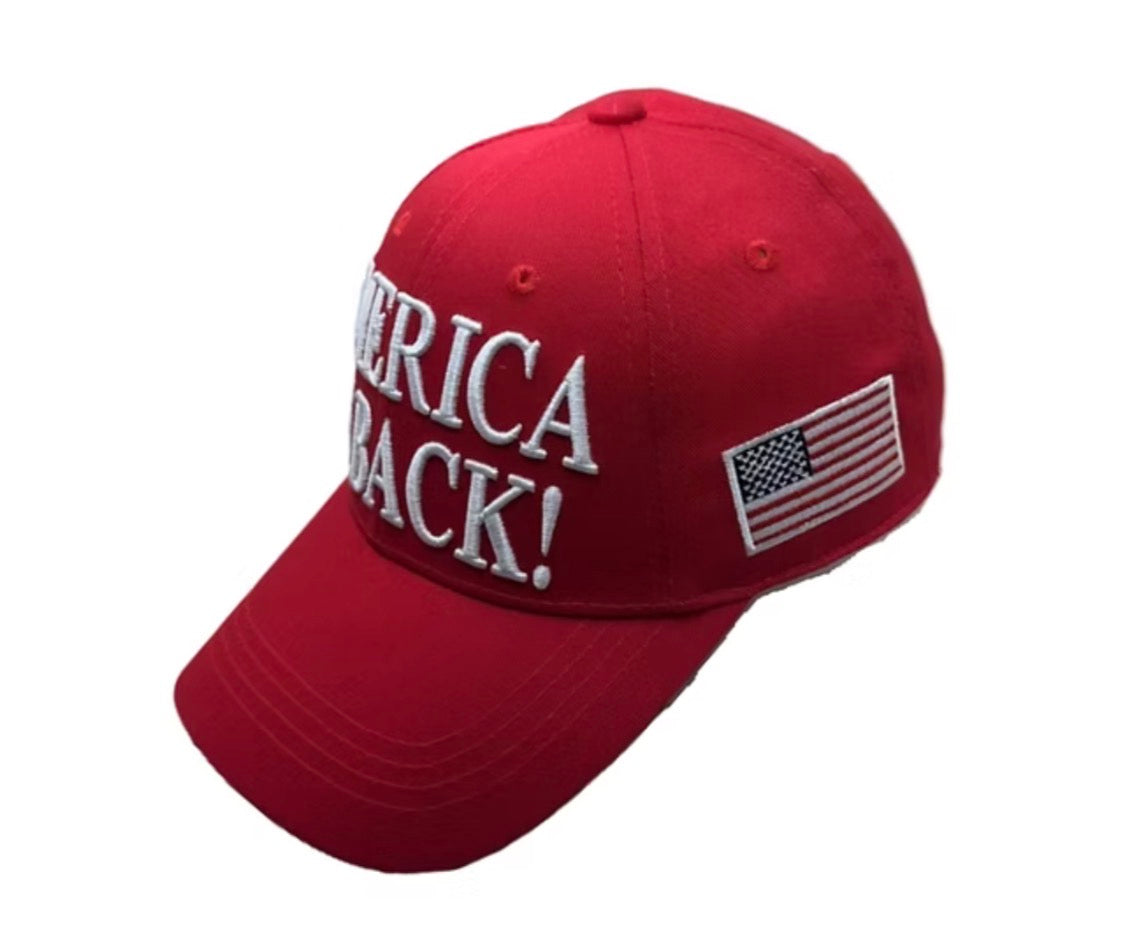 America Is Back! 45/47 Embroidered Cap – Red